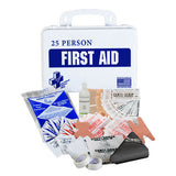 CERTIFIED SAFETY K610-029 16PW 25-PERSON FIRST AID KIT WITH EYE WASH, POLY WHITE CASE