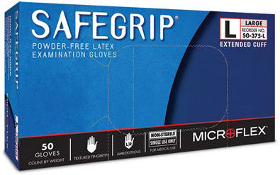 Microflex SafeGrip Latex Gloves     Size - LARGE SG-375