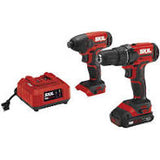 SKIL 20V 2-Tool Combo Kit: 20V Cordless Drill Driver and Impact Driver Kit, Includes 2.0Ah PWRCore 20 Lithium Battery and Charger