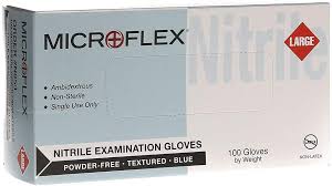 Microflex High Five N85 Blue Large Nitrile Powder Free Disposable Gloves - Medical Grade - Rough Finish - 683438-14853 [PRICE is per BOX]